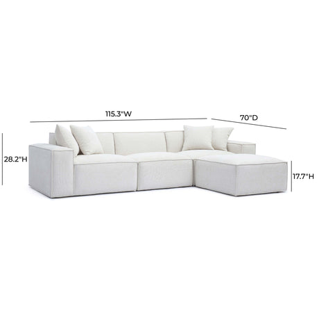 Mindy Chenille Basketweave Modular Sectional by TOV Furniture at Eve Furniture
