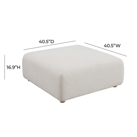 Hangover Cream Boucle Ottoman by TOV Furniture at Eve Furniture