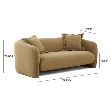 Lou Cafe Au Lait Performance Velvet Loveseat by TOV Furniture at Eve Furniture