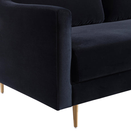 Milan Black Velvet Sofa by TOV Furniture at Eve Furniture
