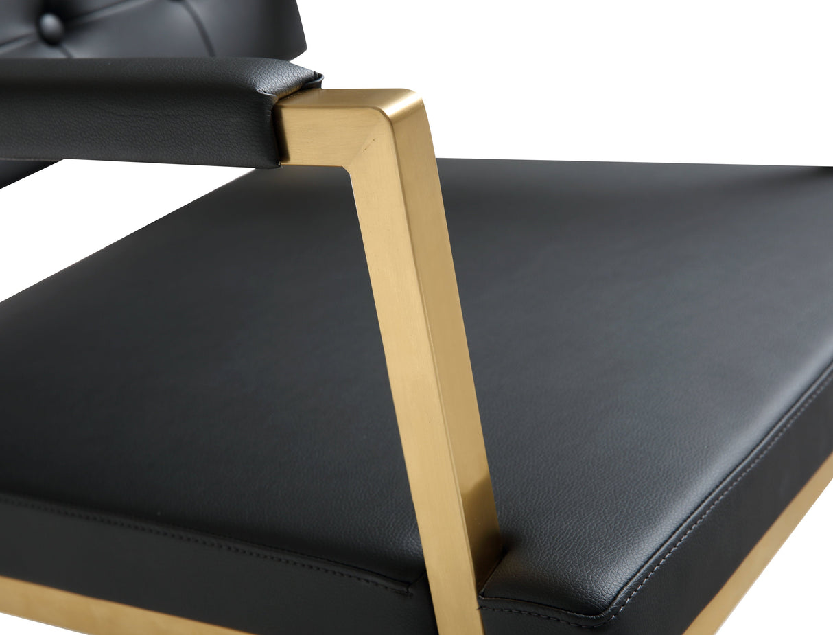 Director Performance Vegan Leather Stool with Gold Base by TOV Furniture at Eve Furniture