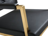 Director Performance Vegan Leather Stool with Gold Base by TOV Furniture at Eve Furniture