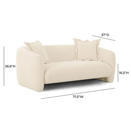 Lou Sandstone Textured Fabric Loveseat by TOV Furniture at Eve Furniture