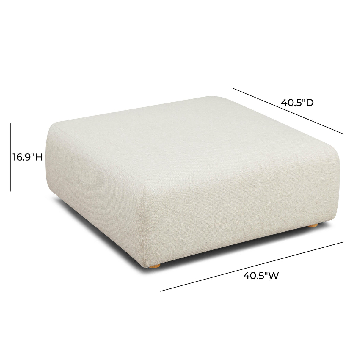 Hangover Heavy Textured Fabric Ottoman by TOV Furniture at Eve Furniture