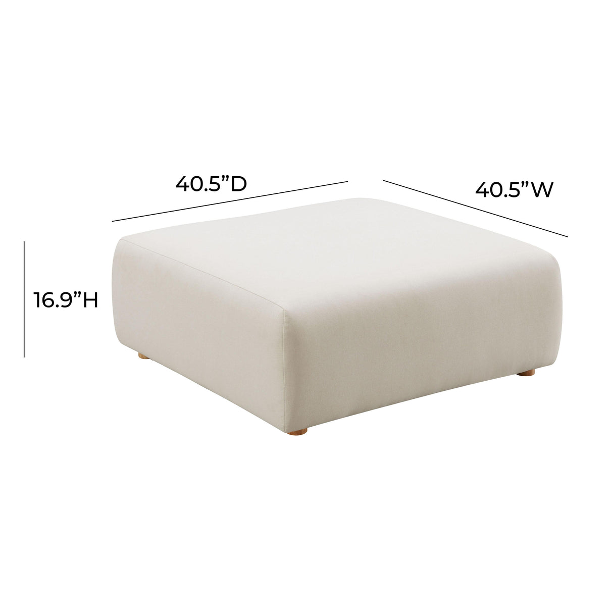 Hangover Cream Performance Linen Ottoman by TOV Furniture at Eve Furniture