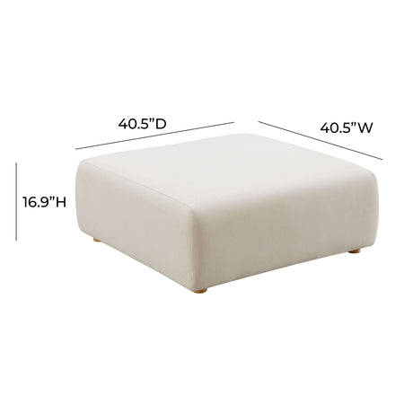 Hangover Cream Performance Linen Ottoman by TOV Furniture at Eve Furniture