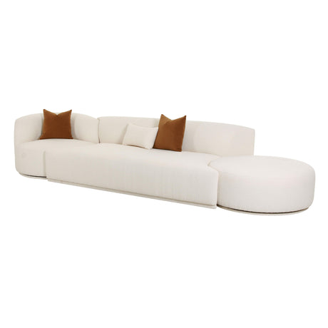 Fickle Cream Boucle 3-Piece Chaise Modular Sofa by TOV Furniture at Eve Furniture