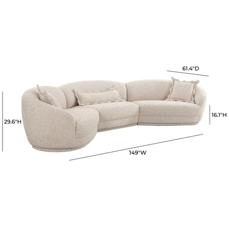 Marion Two-Tone Textured Boucle 6 Person Sectional by TOV Furniture at Eve Furniture