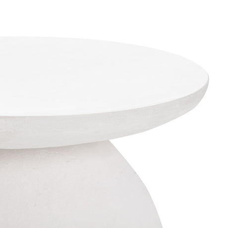 Aloe White Indoor / Outdoor Concrete Side Table by TOV Furniture at Eve Furniture