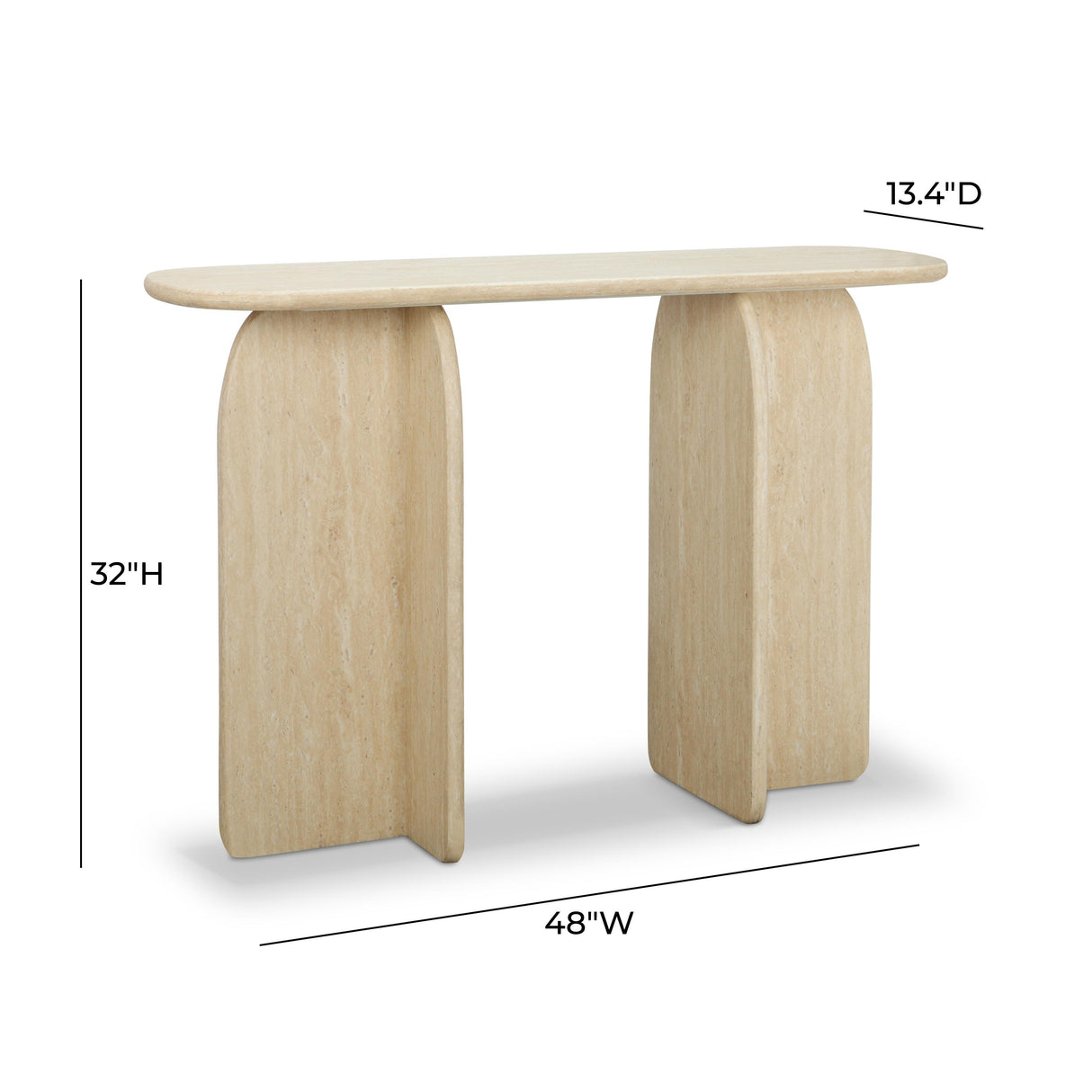 Clementine Faux Travertine Console Table by TOV Furniture at Eve Furniture