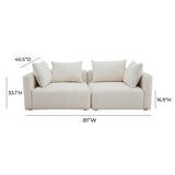 Hangover Cream Boucle Loveseat by TOV Furniture at Eve Furniture