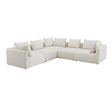 Hangover Cream Boucle 5-Piece Modular L-Sectional by TOV Furniture at Eve Furniture