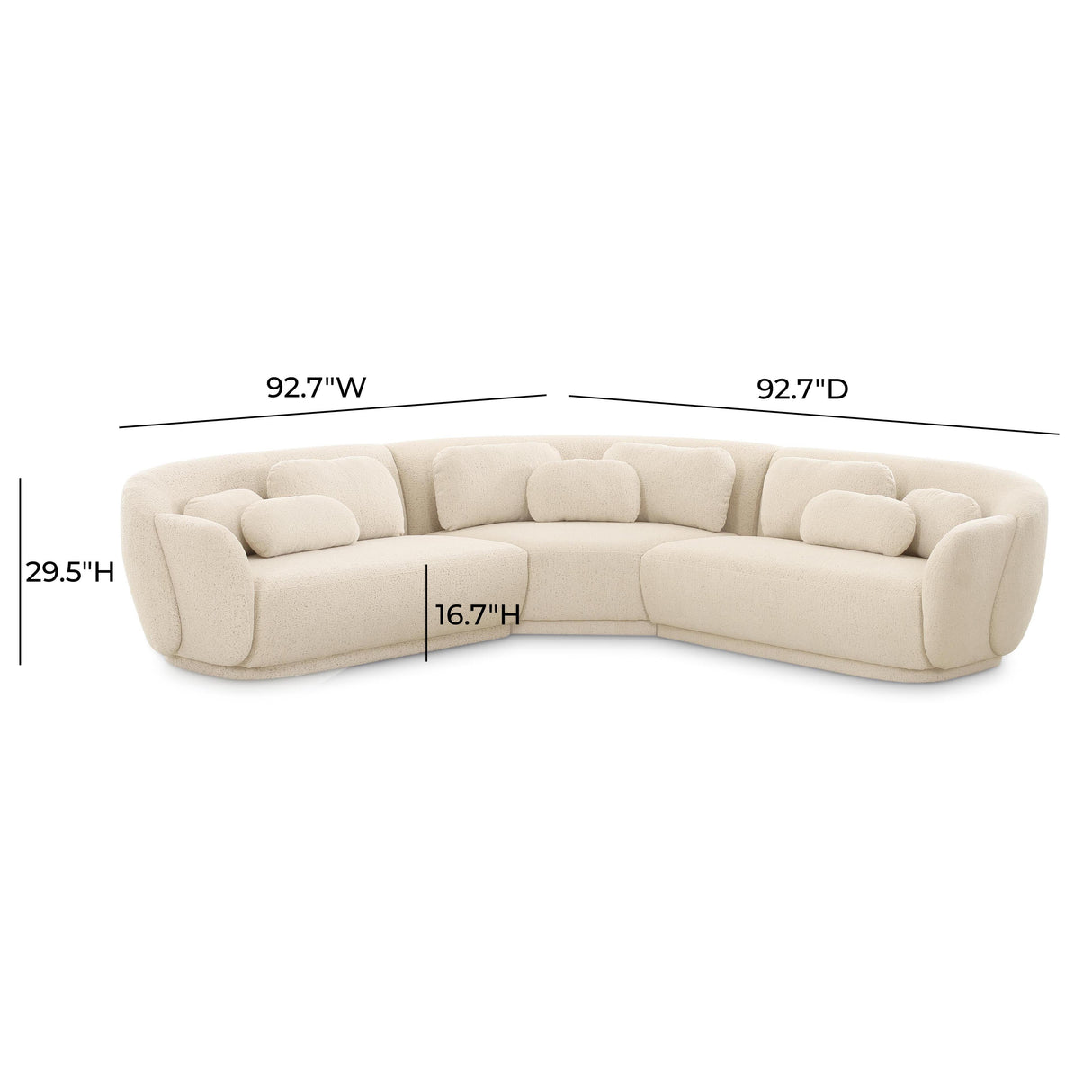 Misty Cream Boucle Modular L-Sectional by TOV Furniture at Eve Furniture