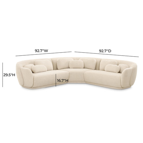 Misty Cream Boucle Modular L-Sectional by TOV Furniture at Eve Furniture