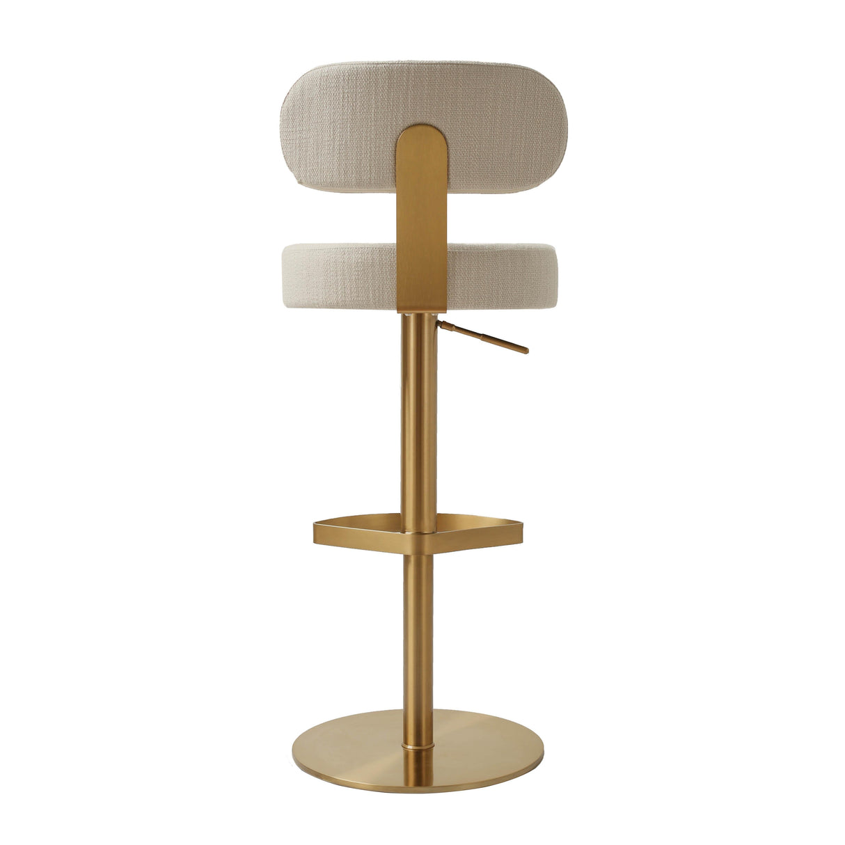 Primrose Cream Textured Performance Fabric Adjustable Stool by TOV Furniture at Eve Furniture