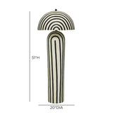 Maiori Black Striped Papier Mache Floor Lamp by TOV Furniture at Eve Furniture