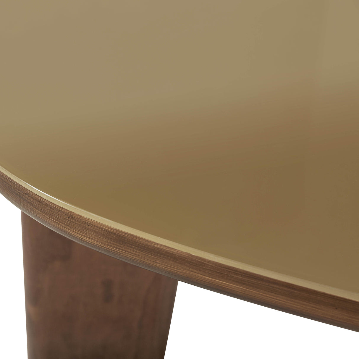 Oani Walnut and Glass Triangular Coffee Table by TOV Furniture at Eve Furniture