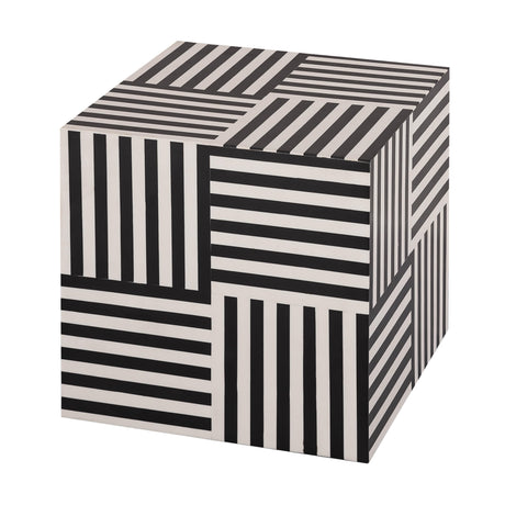 Cube Black and White Side Table by TOV Furniture at Eve Furniture