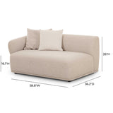 Sylvie Cream Boucle Arm 2-Seater Loveseat by TOV Furniture at Eve Furniture