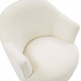 Skyla Cream Boucle Swivel Chair by TOV Furniture at Eve Furniture