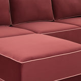 Willow Velvet Modular Left Arm Facing (LAF) Sectional by TOV Furniture at Eve Furniture