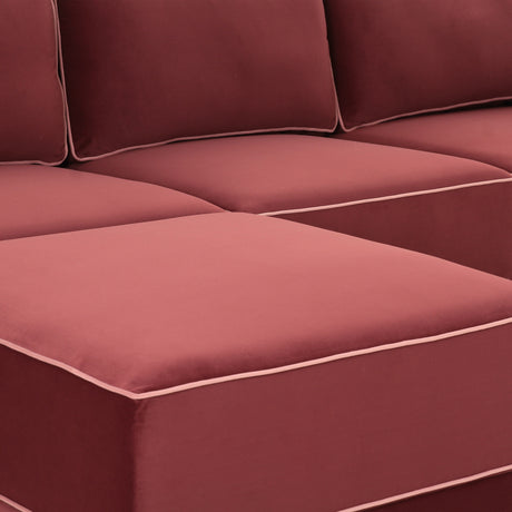 Willow Velvet Modular Left Arm Facing (LAF) Sectional by TOV Furniture at Eve Furniture