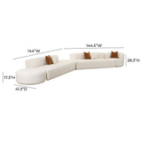 Fickle Cream Boucle 5-Piece Modular Chaise Sectional by TOV Furniture at Eve Furniture