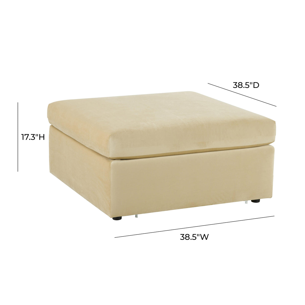 Jessie Champagne Velvet Modular Ottoman by TOV Furniture at Eve Furniture