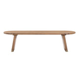 Samantha Cognac Acacia Bench with Boucle Seat by TOV Furniture at Eve Furniture