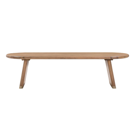 Samantha Cognac Acacia Bench with Boucle Seat by TOV Furniture at Eve Furniture