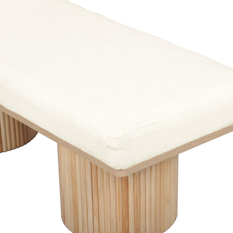 Sagano White Dyed-Yarn Bench by TOV Furniture at Eve Furniture