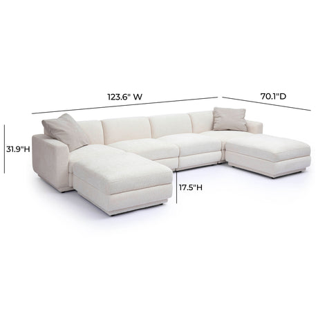 Perry Cream Chenille Modular U-Sectional by TOV Furniture at Eve Furniture