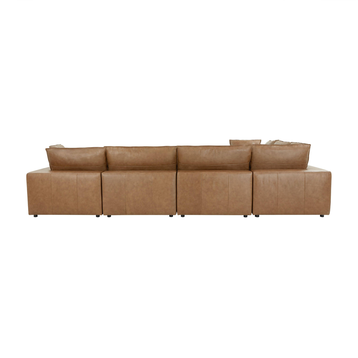 Cali Brown Leather Modular 7-Piece Large Chaise Sectional by TOV Furniture at Eve Furniture