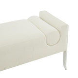 Ines Cream Boucle Bench by TOV Furniture at Eve Furniture