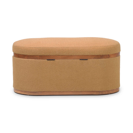 Olivier Boucle Oval Storage Ottoman by TOV Furniture at Eve Furniture