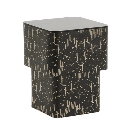 Faye Black Glass Side Table by TOV Furniture at Eve Furniture