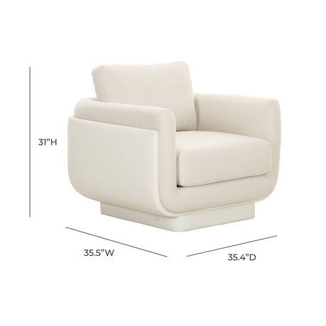 Rhonnie Cream Monotone Armchair by TOV Furniture at Eve Furniture
