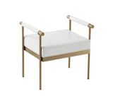 Diva White Performance Vegan Leather Bench by TOV Furniture at Eve Furniture