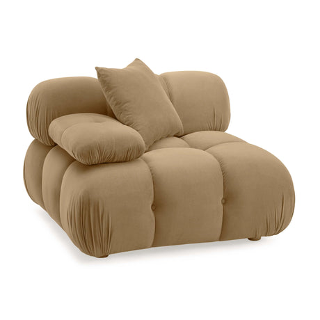 Calliope Cafe Au Lait Performance Velvet Modular Corner Chair by TOV Furniture at Eve Furniture