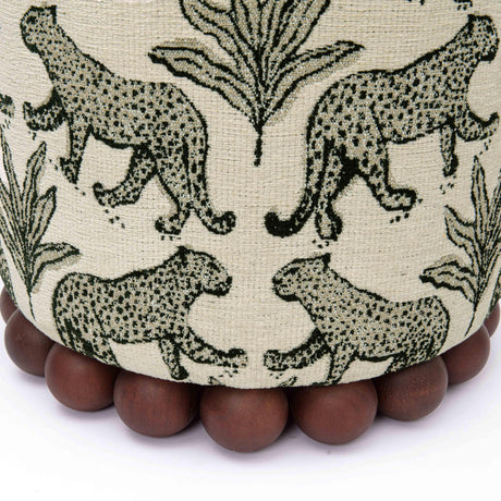 Dex Leopard Jacquard Ottoman by TOV Furniture at Eve Furniture