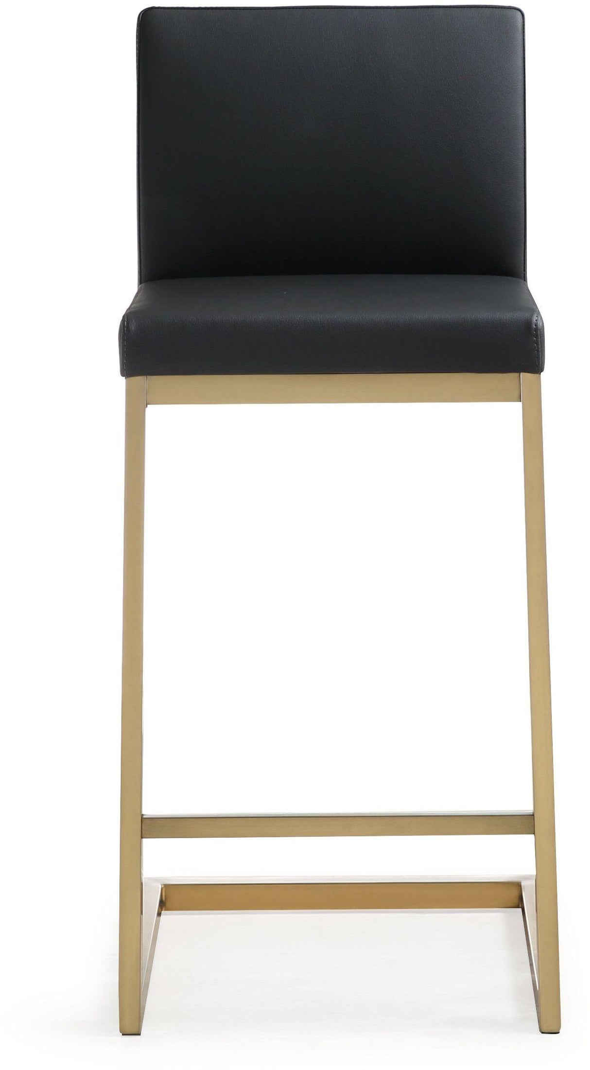 Parma Performance Vegan Leather and Gold Stainless Steel Counter Stool - Set of 2 by TOV Furniture at Eve Furniture