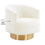 Stella Cream Velvet Swivel Chair by Inspire Me! Home Decor by TOV Furniture at Eve Furniture