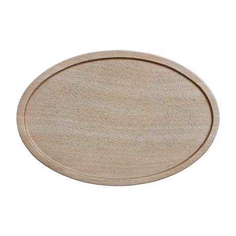 Eclipse Textured Faux Travertine Indoor / Outdoor Side Table by TOV Furniture at Eve Furniture