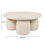 Rahul Cream Round Coffee Table by TOV Furniture at Eve Furniture