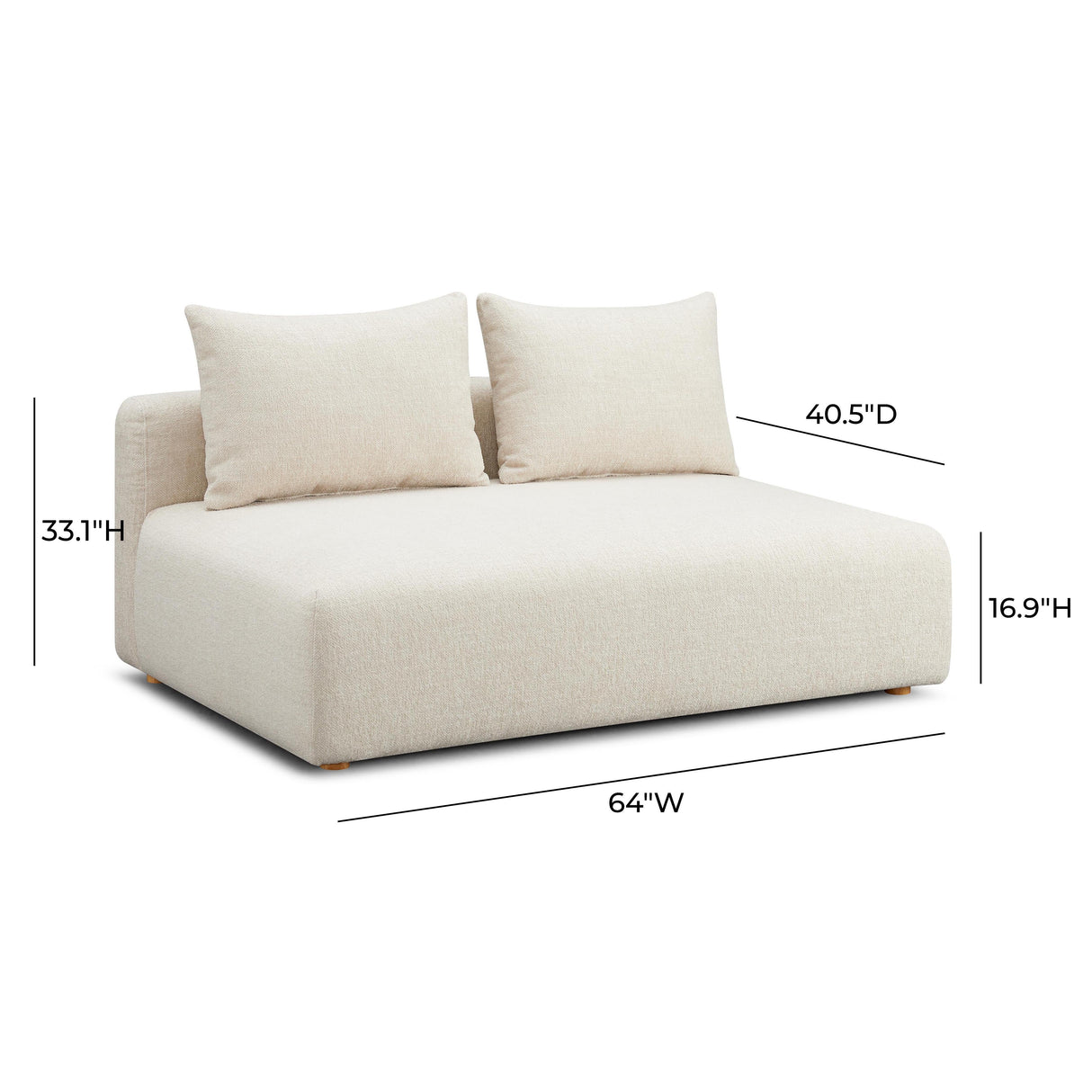 Hangover Heavy Textured Fabric Modular Loveseat by TOV Furniture at Eve Furniture