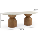 Cynthia Travertine Concrete Indoor / Outdoor 87" Oval Dining Table by TOV Furniture at Eve Furniture