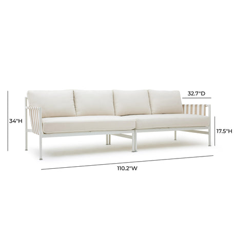 Dunes Cream Outdoor 110" Sofa by TOV Furniture at Eve Furniture