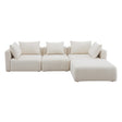 Hangover Cream Boucle 4-Piece Modular Sectional by TOV Furniture at Eve Furniture