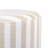 Dex Striped Linen Ottoman by TOV Furniture at Eve Furniture