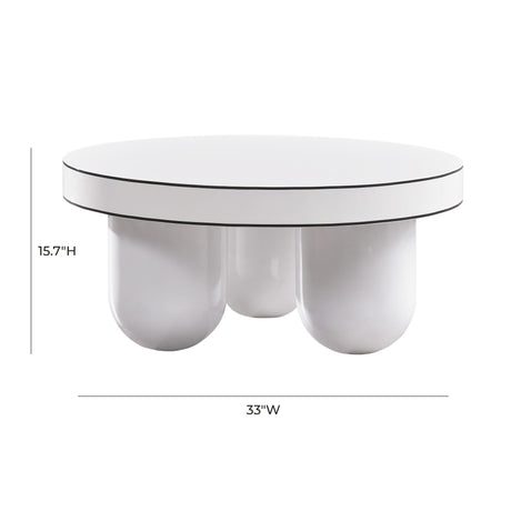 Jasper White Glossy Coffee Table by TOV Furniture at Eve Furniture